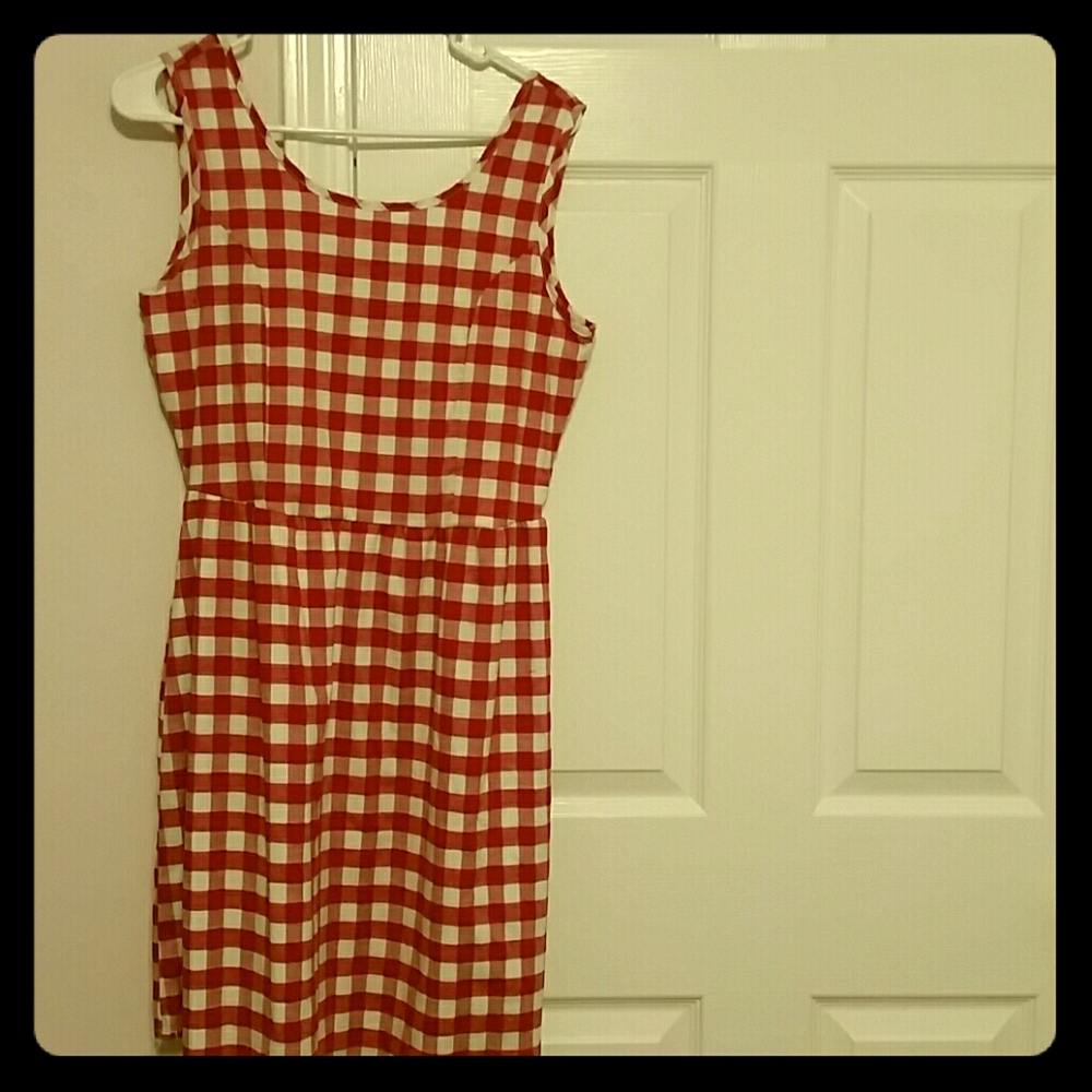Sleeveless Check Patterned Dress